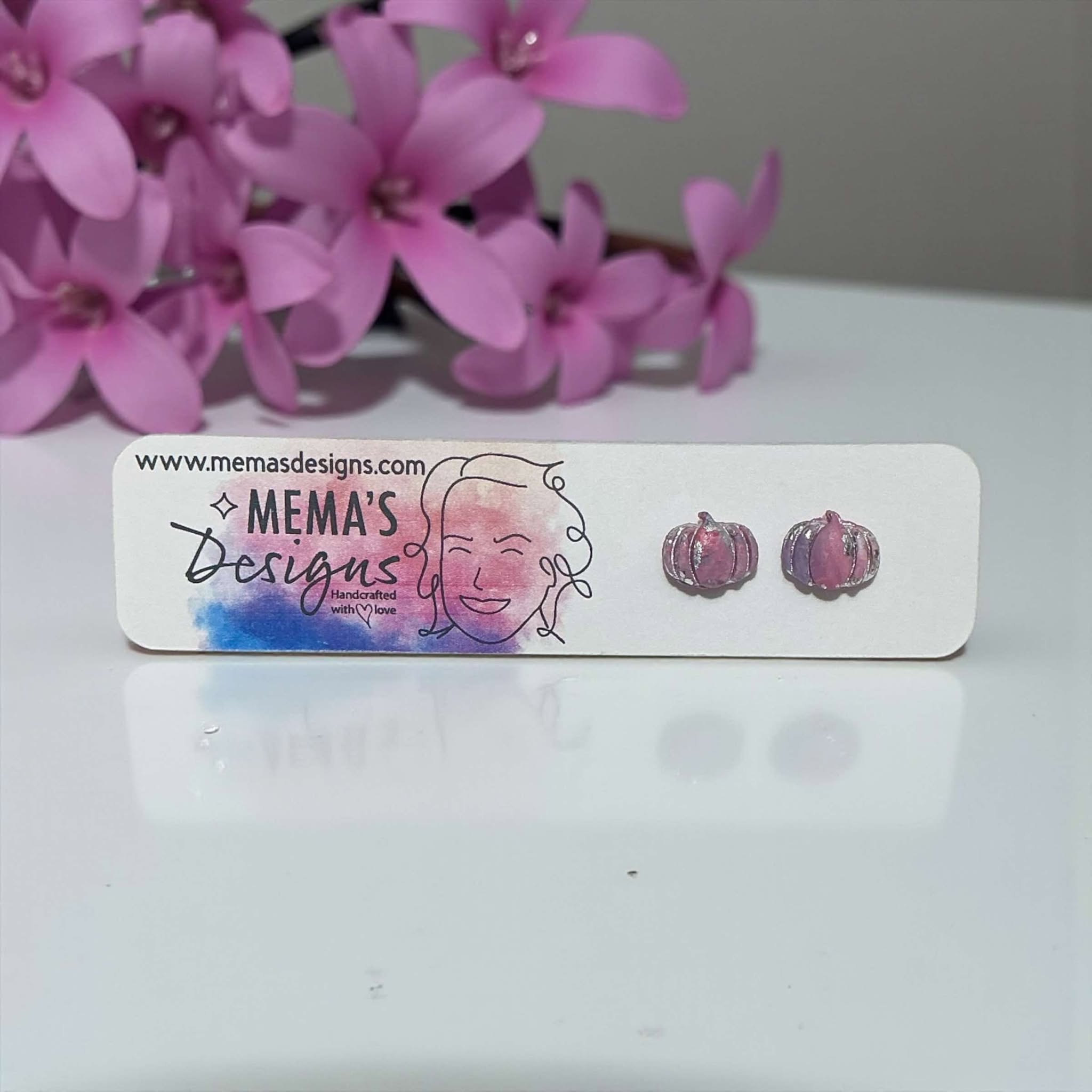 Polymer Clay Pumpkin Post Earrings