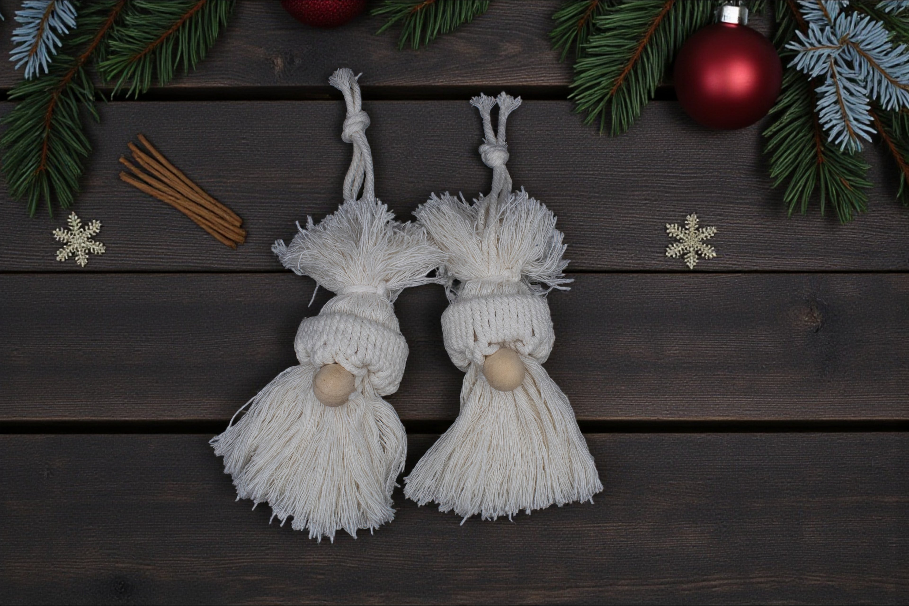 Macrame Gnome Ornaments