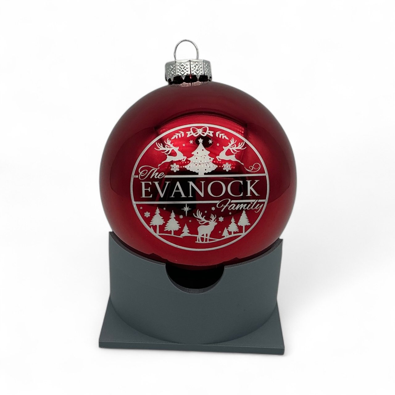 Customized Laser Engraved Glass Ornament