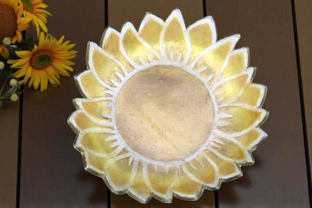Sunflower Polymer Clay Trinket Dish