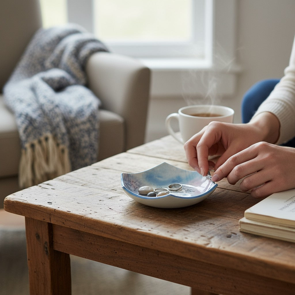 Winter Polymer Clay Trinket Dish